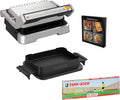 Tefal Grill GC774D.TK, OptiGrill 4-in-1 Tipp-Kick Edition Kontaktgrill, 9 Automatik-Programme, Grillen, BBQ, Ofen, komplette Mahlzeit, Silber
