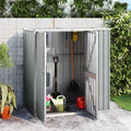 Gerätehaus, Farbe Grau 161x89x161 cm Verzinkter Stahl Gartenhaus Aufbewahrungsschuppen