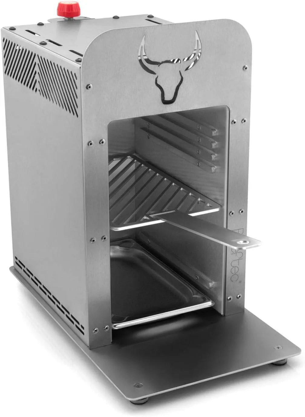 Gasgrill, Original Beeftec Hotbox, Made in Germany, Grillhandschuhe, über 800 Grad Oberhitze aus Edelstahl, Gastroschale u.v.m., inklusive. Grillrost