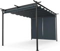 3x4 m blumfeldt Pergola, Wetterfestes Polyesterdach & Seitliche Jalousien, Pulverbeschichteter Stahlrahmen, Einfache Montage