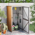 Braun Gerätehaus, LAPOOH, Fahrradunterstand, Geräteschuppen, Gartenbox, Gartenhütte, 88x89x161 cm Verzinkter Stahl, Gartenschuppen, Garden Shed