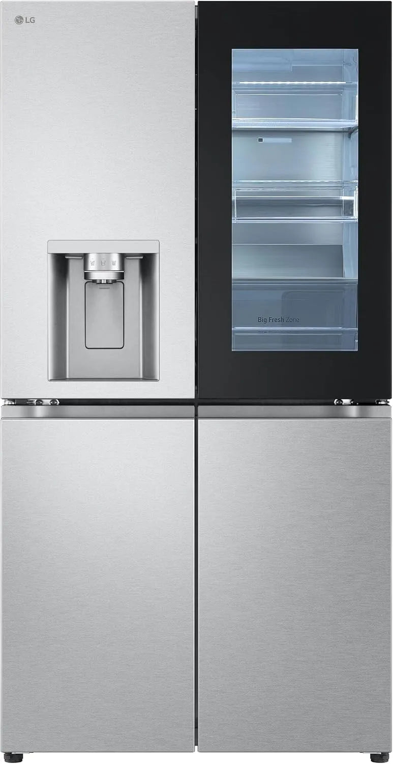 LG Kühlschrank GMG960MBJE, Energieklasse E, Fassungsvermögen 638 L, Side by Side mit InstaView, Crushed Ice und Wasserspender, Total No Frost