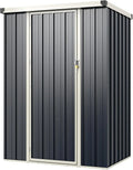 Gartenhaus Costway, Metall, Gerätehaus wetterfest für Garten, Farbe Grau, 117 x 89 x 162 cm Garten Schuppen Outdoor, Rasen