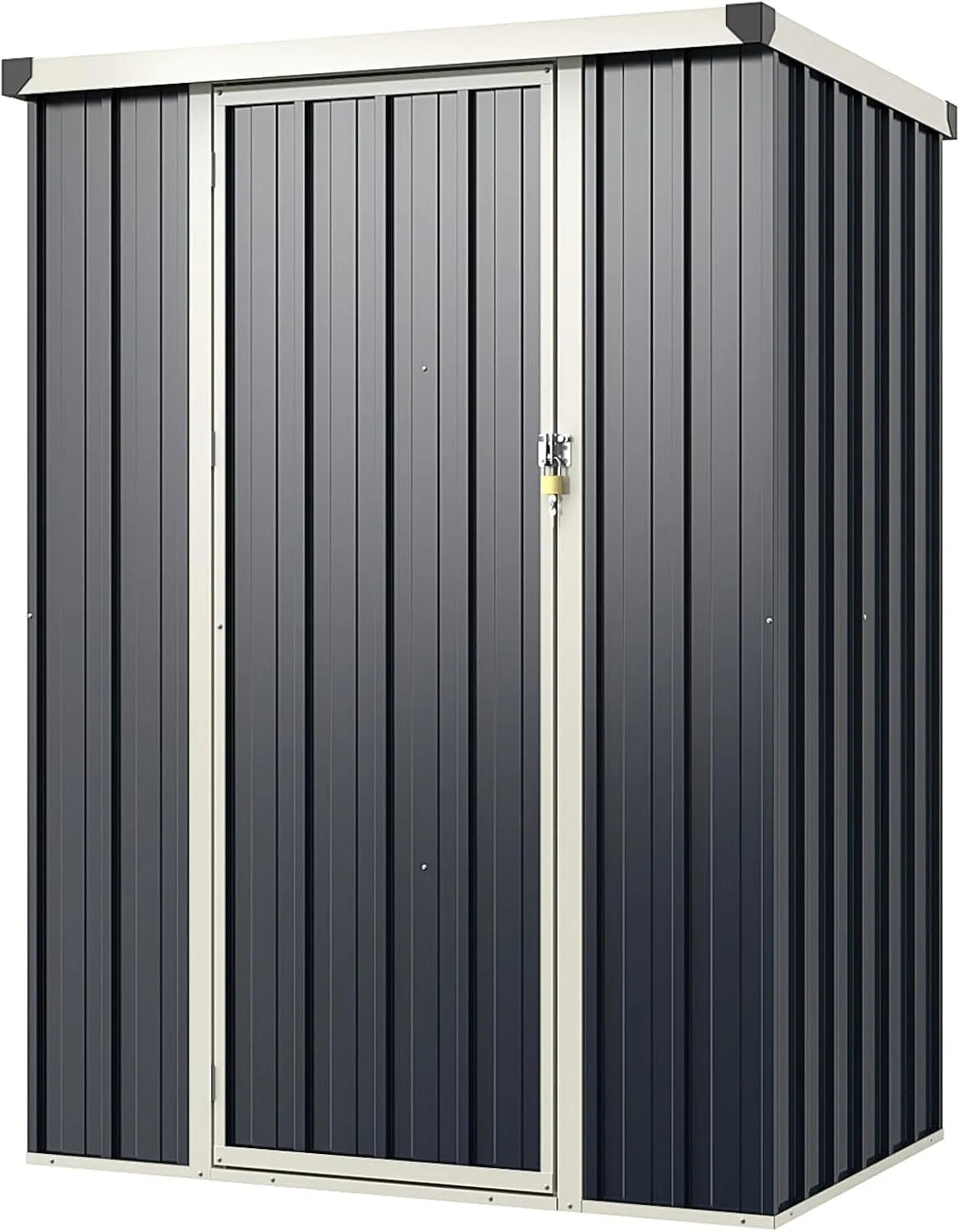 Gartenhaus Costway, Metall, Gerätehaus wetterfest für Garten, Farbe Grau, 117 x 89 x 162 cm Garten Schuppen Outdoor, Rasen